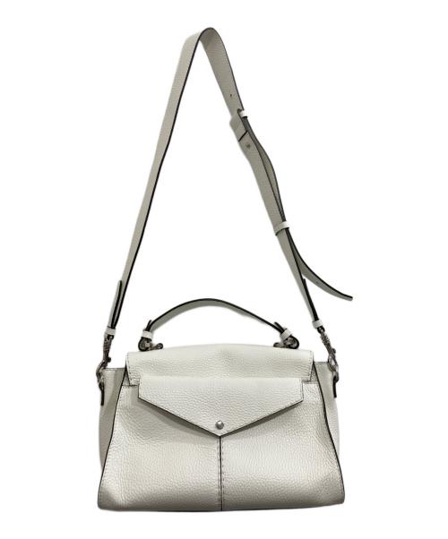 DES PRES（デ プレ）DES PRES (デ プレ) レザーハンドバッグ ホワイトの古着・服飾アイテム