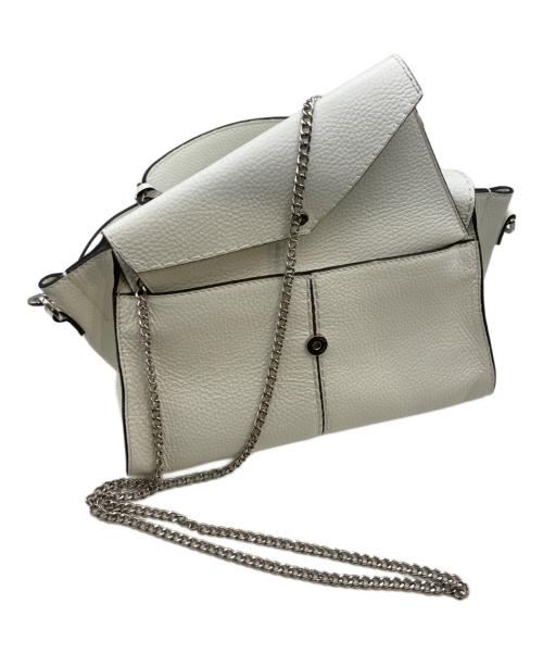 DES PRES（デ プレ）DES PRES (デ プレ) レザーハンドバッグ ホワイトの古着・服飾アイテム