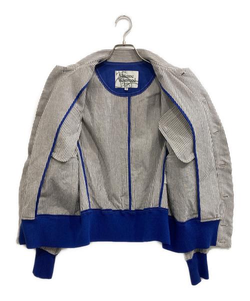 Vivienne Westwood man（ヴィヴィアン ウェストウッド マン）Vivienne Westwood man (ヴィヴィアン ウェストウッド マン) ストライプブルゾン グレー サイズ:44の古着・服飾アイテム