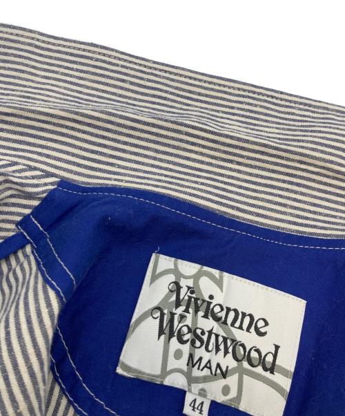 Vivienne Westwood man（ヴィヴィアン ウェストウッド マン）Vivienne Westwood man (ヴィヴィアン ウェストウッド マン) ストライプブルゾン グレー サイズ:44の古着・服飾アイテム