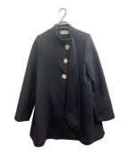 Lily Brownリリーブラウン）の古着「Aラインビジューリボンコート」｜ネイビー