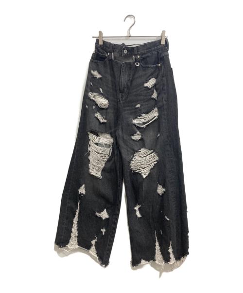 PRANK PROJECT（プランクプロジェクト）PRANK PROJECT (プランクプロジェクト) Hard Crushed Wide Denim/ハードクラッシュド　ワイドデニム グレー サイズ:38の古着・服飾アイテム