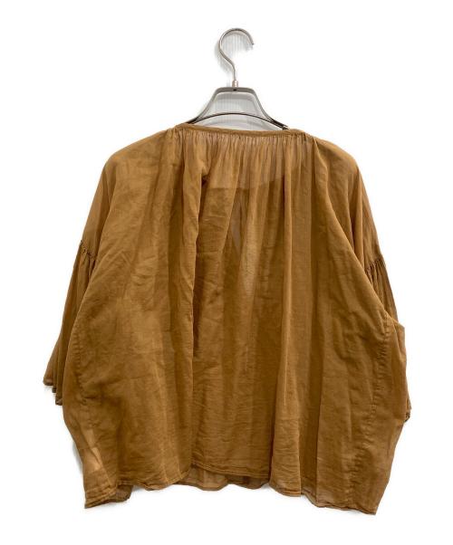 CABAN（キャバン）CABAN (キャバン) シアーコットン ギャザー ブラウス ブラウン サイズ:36の古着・服飾アイテム