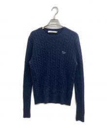 maison kitsune（メゾンキツネ）の古着「フォックス パッチ カシミヤニット」｜ネイビー
