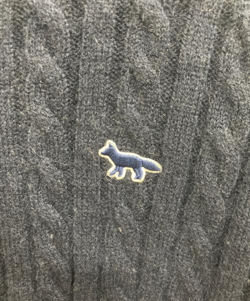 maison kitsune（メゾンキツネ）maison kitsune (メゾンキツネ) フォックス パッチ カシミヤニット ネイビー サイズ:Lの古着・服飾アイテム
