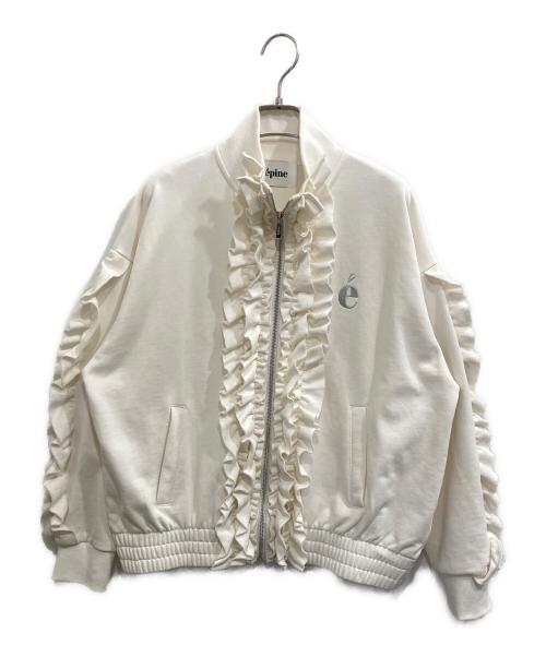 epine（エピヌ）epine (エピヌ) フリルスウェット ブルゾン ホワイト サイズ:FREEの古着・服飾アイテム