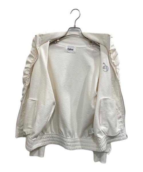 epine（エピヌ）epine (エピヌ) フリルスウェット ブルゾン ホワイト サイズ:FREEの古着・服飾アイテム