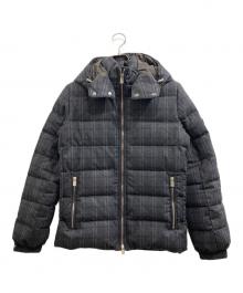 TATRAS（タトラス）の古着「チェックダウンジャケット」｜ネイビー