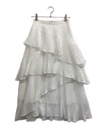 Snidel（スナイデル）の古着「プリーツティアードスカート」｜ホワイト