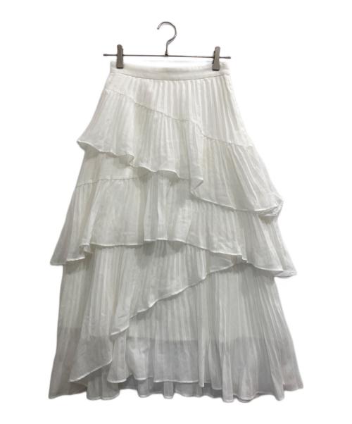 Snidel（スナイデル）Snidel (スナイデル) プリーツティアードスカート ホワイト サイズ:1の古着・服飾アイテム