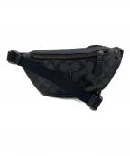 COACHコーチ）の古着「シグネチャー PVCウエストバッグ」｜グレー×ブラック