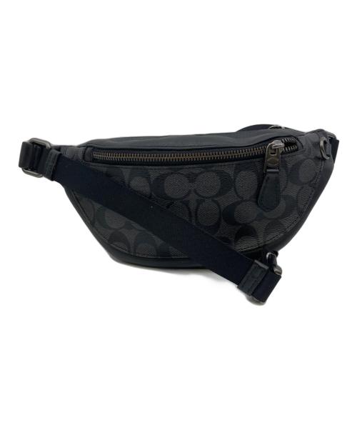 COACH（コーチ）COACH (コーチ) シグネチャー PVCウエストバッグ グレー×ブラックの古着・服飾アイテム