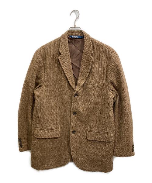 POLO RALPH LAUREN（ポロ・ラルフローレン）POLO RALPH LAUREN (ポロ・ラルフローレン) ヘリンボーン アルパカウールテーラードジャケット ブラウン サイズ:LLの古着・服飾アイテム