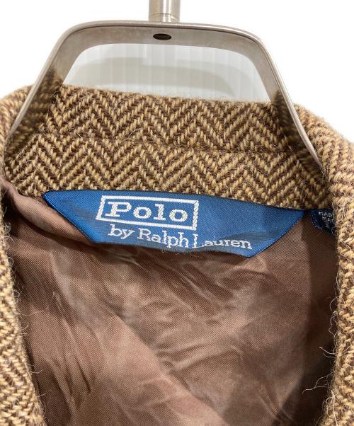 POLO RALPH LAUREN（ポロ・ラルフローレン）POLO RALPH LAUREN (ポロ・ラルフローレン) ヘリンボーン アルパカウールテーラードジャケット ブラウン サイズ:LLの古着・服飾アイテム