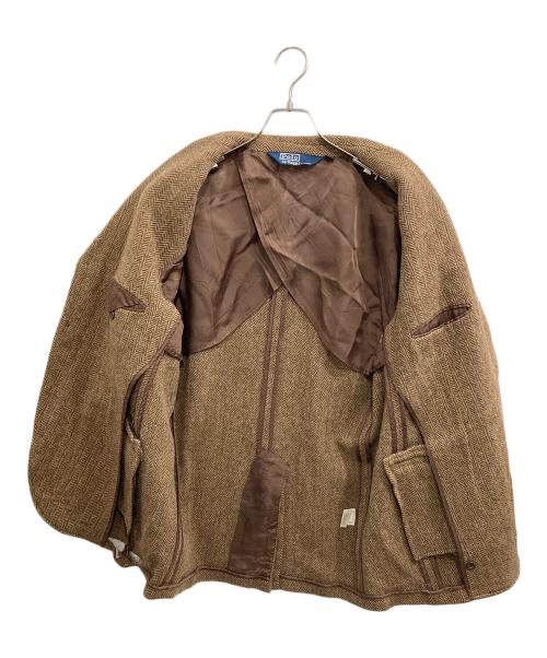 POLO RALPH LAUREN（ポロ・ラルフローレン）POLO RALPH LAUREN (ポロ・ラルフローレン) ヘリンボーン アルパカウールテーラードジャケット ブラウン サイズ:LLの古着・服飾アイテム