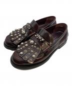 BURBERRY LONDONバーバリーロンドン）の古着「スタッズディテール タッセルローファー」｜ブラウン