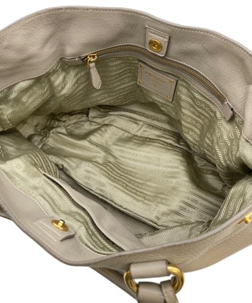 PRADA（プラダ）PRADA (プラダ) 2WAYレザーハンドバッグ/ショルダーバッグ/ハンドバッグ ベージュの古着・服飾アイテム