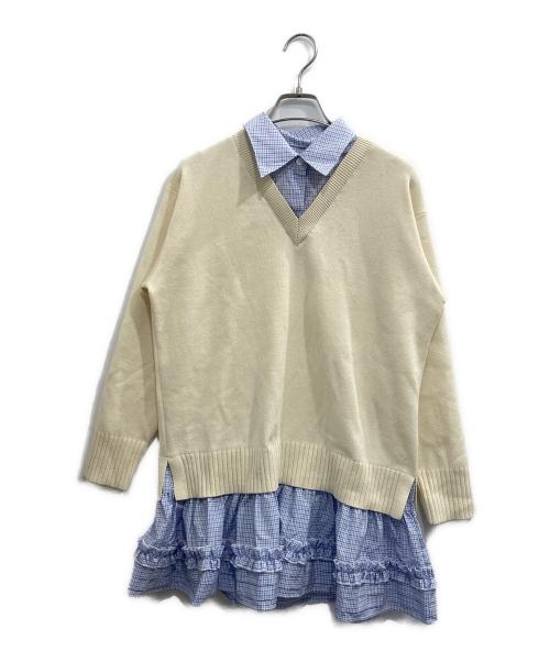 Lily Brown（リリーブラウン）Lily Brown (リリーブラウン) シャツドッキングミニワンピース アイボリー サイズ:FREEの古着・服飾アイテム