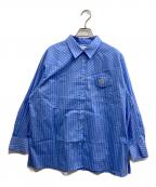 Lily Brownリリーブラウン）の古着「Lily Bearレターモチーフバリエシャツ」｜ブルー