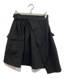 COMME des GARCONS（コムデギャルソン）の古着「80s ウールギャバ ラップスカート」｜ブラック