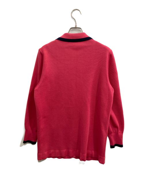 Yves Saint Laurent（イヴサンローラン）Yves Saint Laurent (イヴサンローラン) 金釦ラインカーディガン ピンク サイズ:Ｍの古着・服飾アイテム