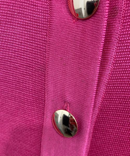 Yves Saint Laurent（イヴサンローラン）Yves Saint Laurent (イヴサンローラン) 金釦ラインカーディガン ピンク サイズ:Ｍの古着・服飾アイテム