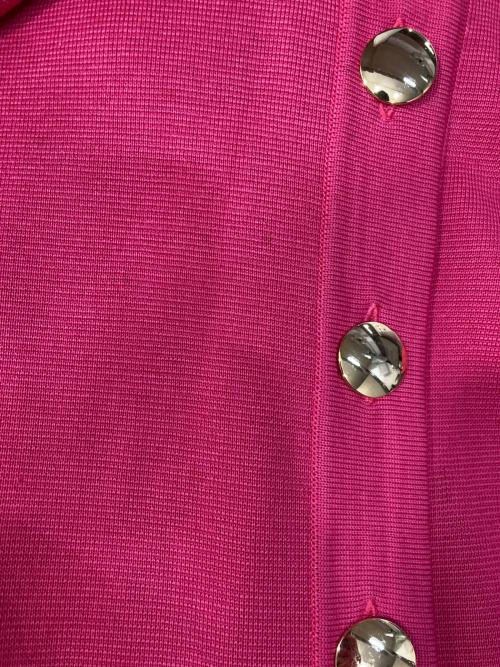 Yves Saint Laurent（イヴサンローラン）Yves Saint Laurent (イヴサンローラン) 金釦ラインカーディガン ピンク サイズ:Ｍの古着・服飾アイテム