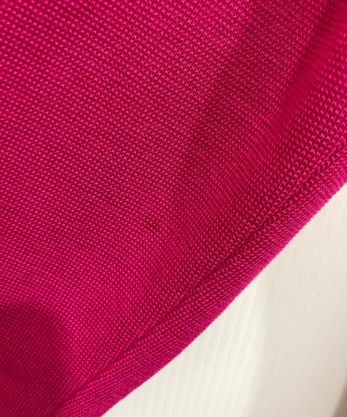 Yves Saint Laurent（イヴサンローラン）Yves Saint Laurent (イヴサンローラン) ロゴボタン ラインロングカーディガン ピンク サイズ:1の古着・服飾アイテム