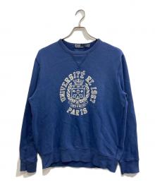 POLO RALPH LAUREN（ポロ・ラルフローレン）の古着「両Vプリントスウェット/グラフィック スウェットシャツ」｜ブルー
