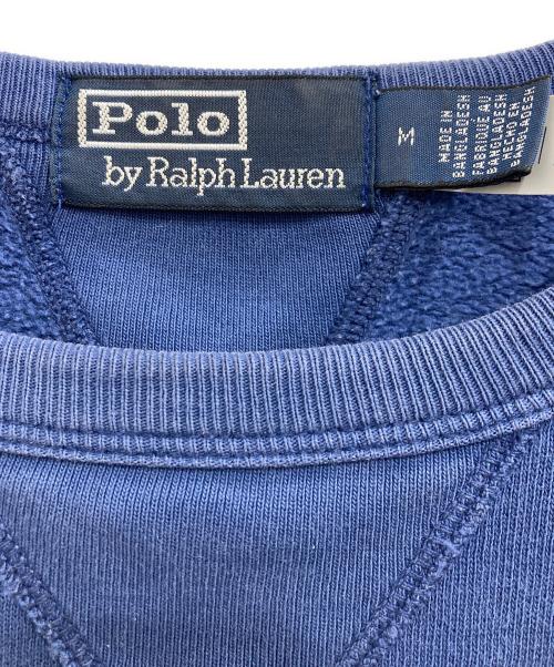 POLO RALPH LAUREN（ポロ・ラルフローレン）POLO RALPH LAUREN (ポロ・ラルフローレン) 両Vプリントスウェット/グラフィック スウェットシャツ ブルー サイズ:Mの古着・服飾アイテム