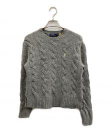 POLO RALPH LAUREN（ポロ・ラルフローレン）の古着「カシミヤブレンドケーブルニット」｜グレー
