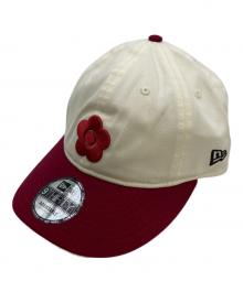 New Era×MARY QUANT（ニューエラ×マリークヮント）の古着「コラボキャップ」｜ホワイト×レッド