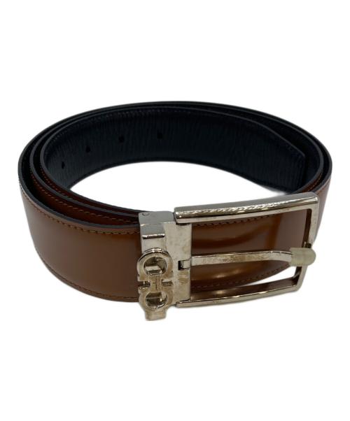Salvatore Ferragamo（サルヴァトーレ フェラガモ）Salvatore Ferragamo (サルヴァトーレ フェラガモ) ガンチーニバックル レザーベルト ブラウンの古着・服飾アイテム