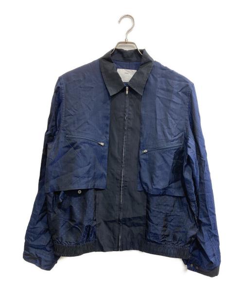 TOGA VIRILIS（トーガ ビリリース）TOGA VIRILIS (トーガ ビリリース) CUPRA JACQUARD MIX BLOUS ネイビー サイズ:48の古着・服飾アイテム