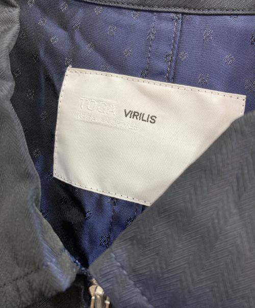 TOGA VIRILIS（トーガ ビリリース）TOGA VIRILIS (トーガ ビリリース) CUPRA JACQUARD MIX BLOUS ネイビー サイズ:48の古着・服飾アイテム