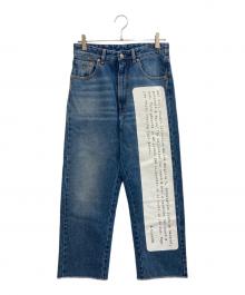 MM6 Maison Margiela（エムエムシックスメゾンマルジェラ）の古着「Washed Text Print Jeans」｜インディゴ