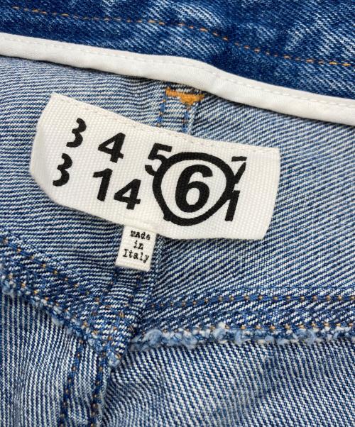 MM6 Maison Margiela（エムエムシックスメゾンマルジェラ）MM6 Maison Margiela (エムエムシックスメゾンマルジェラ) Washed Text Print Jeans インディゴ サイズ:38の古着・服飾アイテム