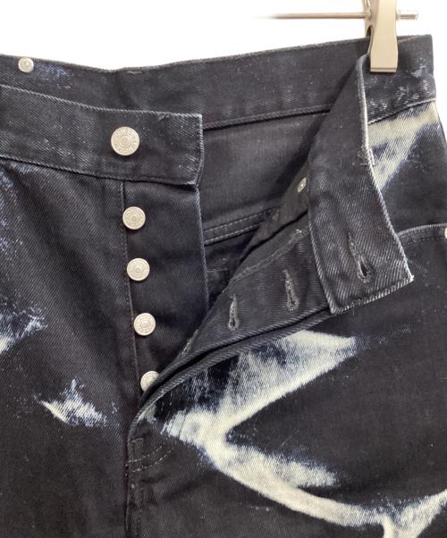 DRIES VAN NOTEN（ドリスヴァンノッテン）DRIES VAN NOTEN (ドリスヴァンノッテン) ブリーチ加工デニムパンツ ブラック サイズ:29の古着・服飾アイテム