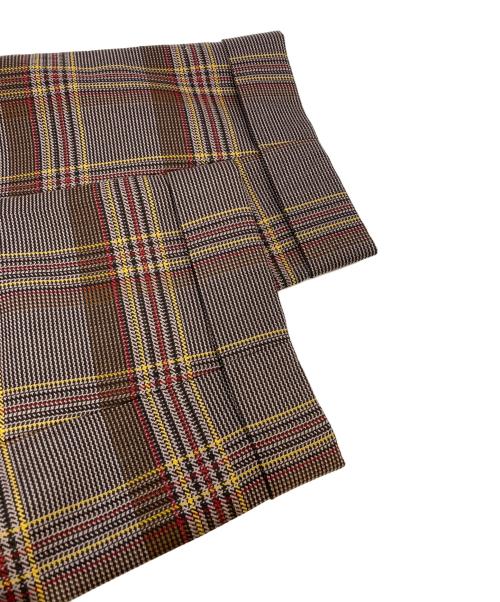 KOLOR（カラー）KOLOR (カラー) チェック テーパードパンツ ブラウン サイズ:2の古着・服飾アイテム