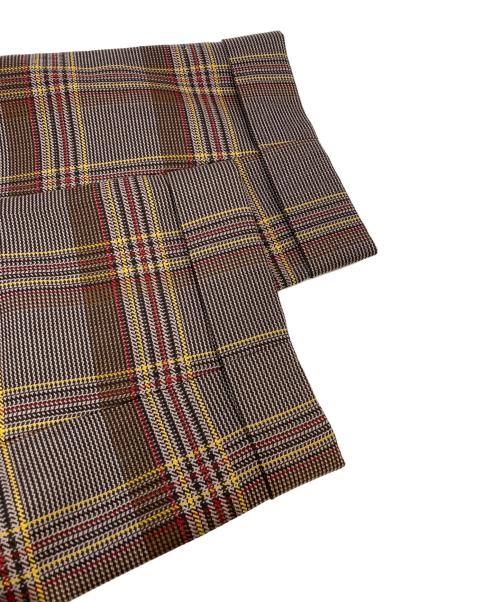 KOLOR（カラー）KOLOR (カラー) チェック テーパードパンツ ブラウン サイズ:2の古着・服飾アイテム