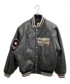POSH BOYポッシュボーイ）の古着「カウレザースタジャン」｜ブラック