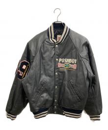 POSH BOY（ポッシュボーイ）の古着「カウレザースタジャン」｜ブラック