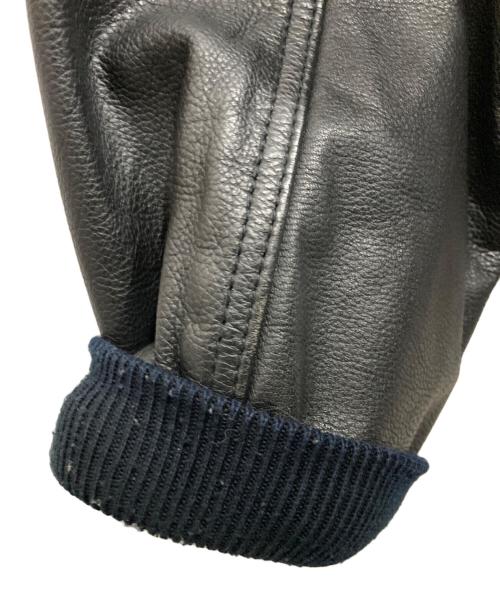 POSH BOY（ポッシュボーイ）POSH BOY (ポッシュボーイ) カウレザースタジャン ブラック サイズ:記載なしの古着・服飾アイテム