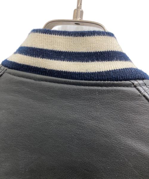 POSH BOY（ポッシュボーイ）POSH BOY (ポッシュボーイ) カウレザースタジャン ブラック サイズ:記載なしの古着・服飾アイテム