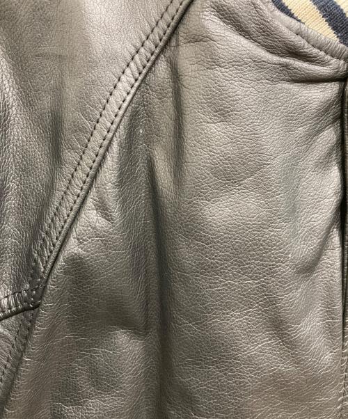 POSH BOY（ポッシュボーイ）POSH BOY (ポッシュボーイ) カウレザースタジャン ブラック サイズ:記載なしの古着・服飾アイテム