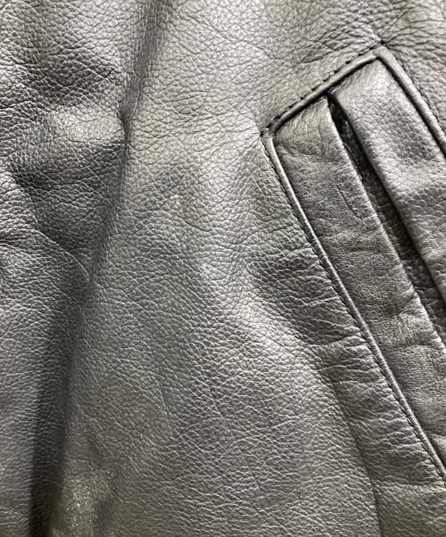 POSH BOY（ポッシュボーイ）POSH BOY (ポッシュボーイ) カウレザースタジャン ブラック サイズ:記載なしの古着・服飾アイテム