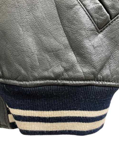 POSH BOY（ポッシュボーイ）POSH BOY (ポッシュボーイ) カウレザースタジャン ブラック サイズ:記載なしの古着・服飾アイテム