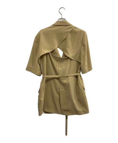 Ameri（アメリ）AMERI (アメリ) BACK CURTAIN OPEN HS JACKET ベージュ サイズ:Sの古着・服飾アイテム