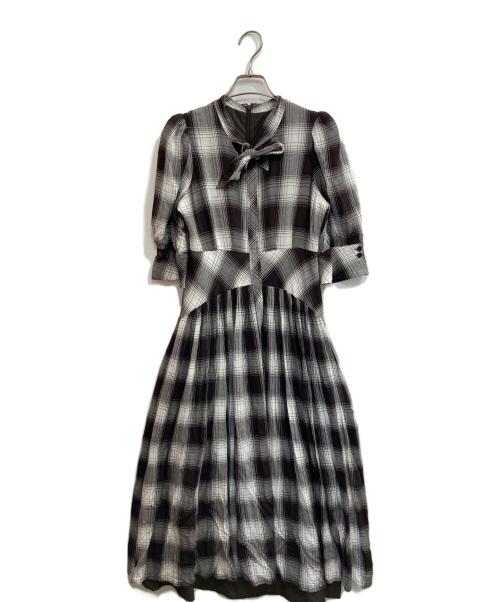 HER LIP TO（ハーリップトゥ）HER LIP TO (ハーリップトゥ) Chelsea Checked Tie Dress/チェルシーチェックド タイドレス ブラウン サイズ:Ｍの古着・服飾アイテム