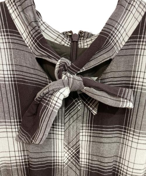 HER LIP TO（ハーリップトゥ）HER LIP TO (ハーリップトゥ) Chelsea Checked Tie Dress/チェルシーチェックド タイドレス ブラウン サイズ:Ｍの古着・服飾アイテム